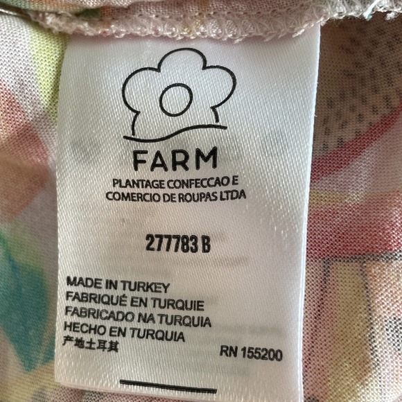 Farm Rio Wrap Blouse Womens XL Pink Rainforest Print Colorful summery Fairy Comf - Picture 10 of 16